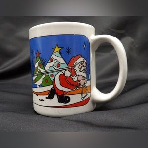 World Bazaar Inc Christmas Mug/Cup Santa Pulling Sleigh, Reindeer Presents, Elf